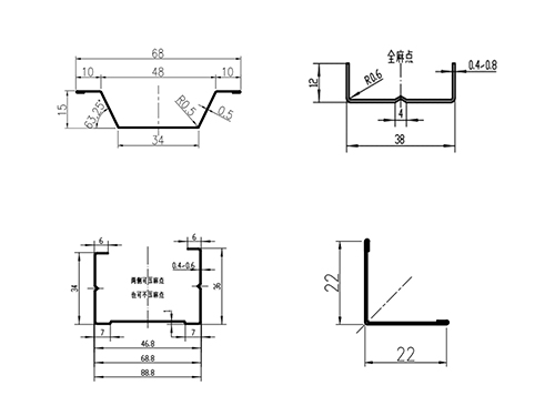 Plans des profils